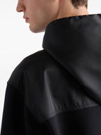 Black Cotton Hoodie with Pockets