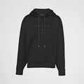 Logo Print Cotton Black Hoodie