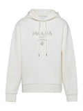 Logo Print Cotton White Hoodie