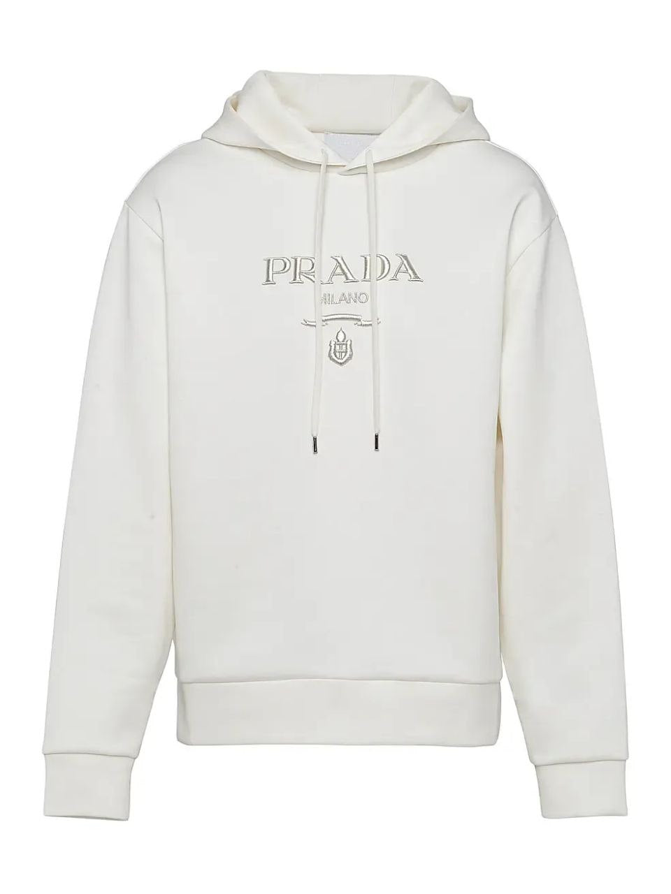 Logo Print Cotton White Hoodie