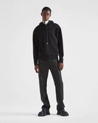 Logo Print Cotton Black Hoodie