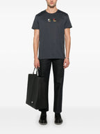 Dark Gray T-shirt with Triple FF Embossed Embroidery