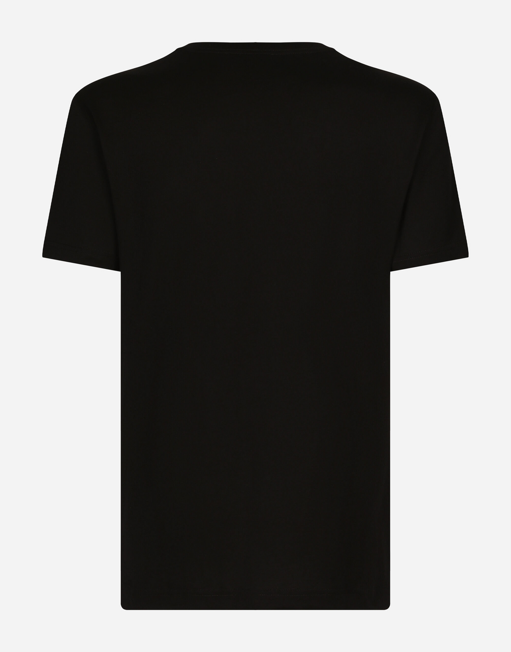 Black Cotton T-shirt with Logo Print