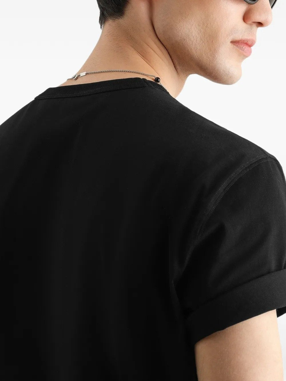 Black Logo Embroidered T-shirt