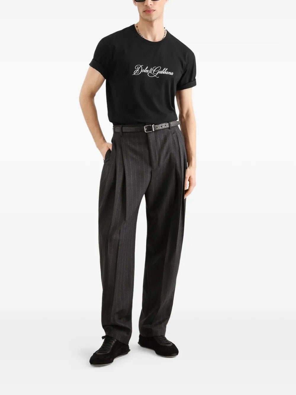 Black Logo Embroidered T-shirt