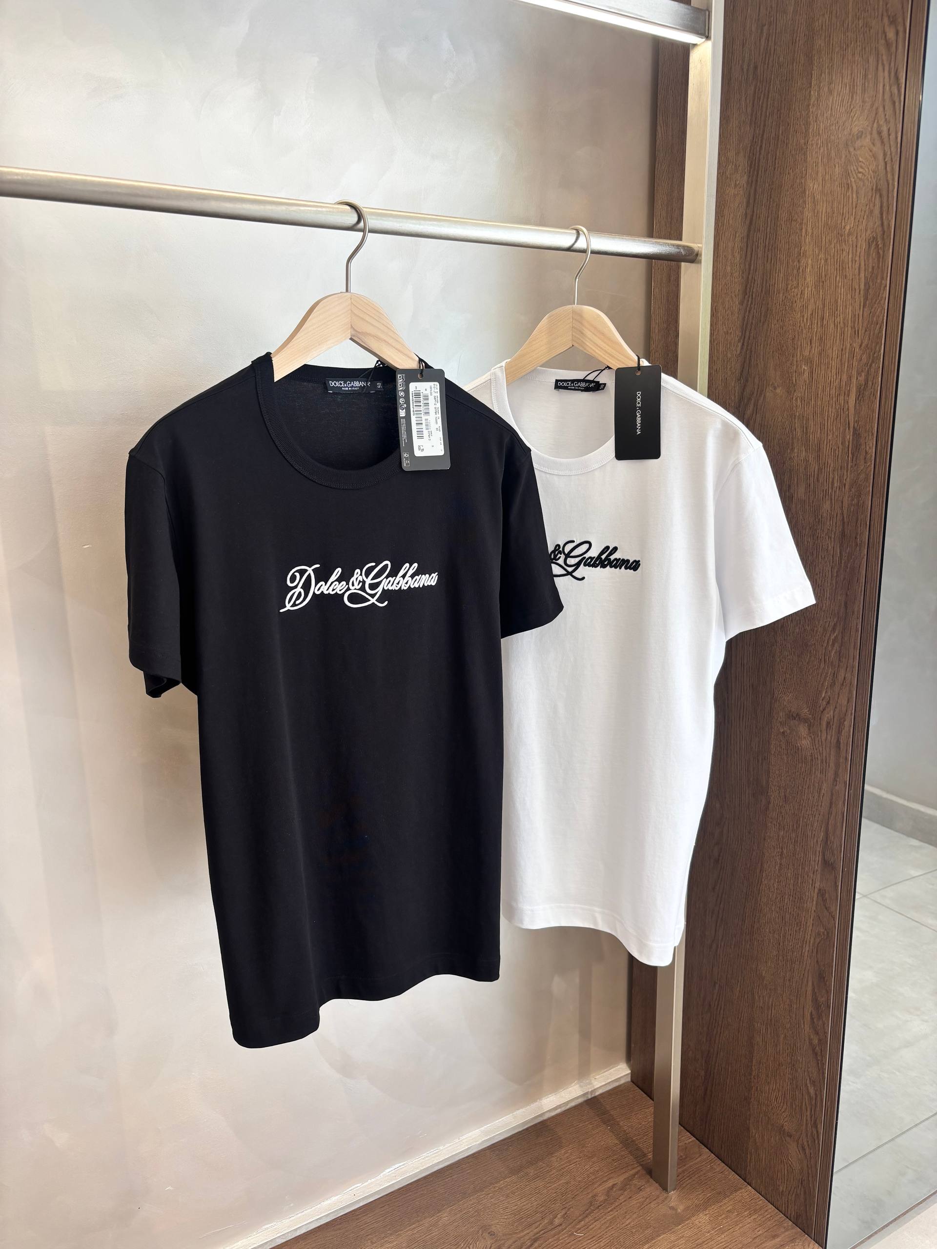 White Logo Embroidered T-shirt