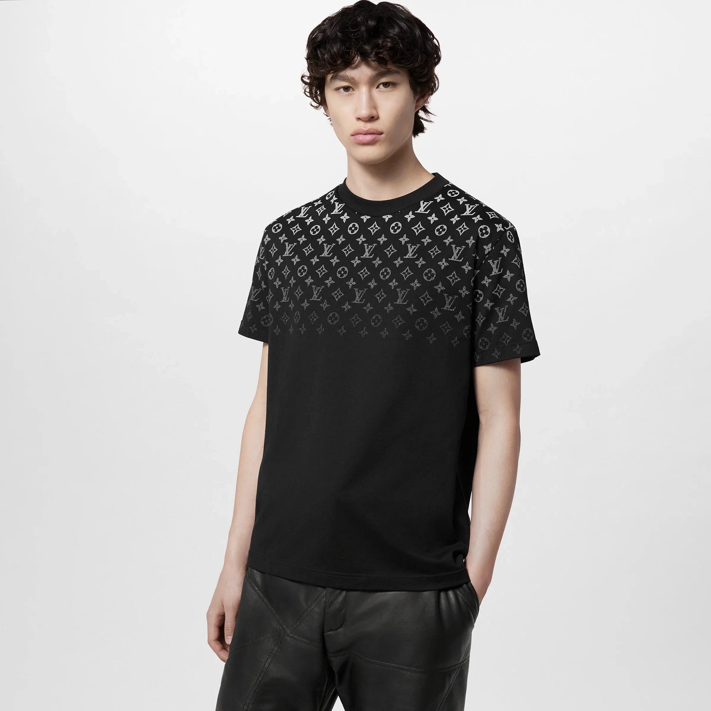 LV Icons Gradient Black Cotton T-shirt