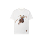 Cowboy Graphic Embroidered Cotton T-shirt