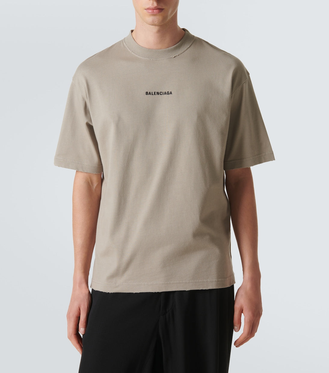 Distressed Effect Beige Oversize T-shirt