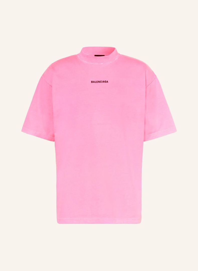 Distressed Effect Pink Oversize T-shirt