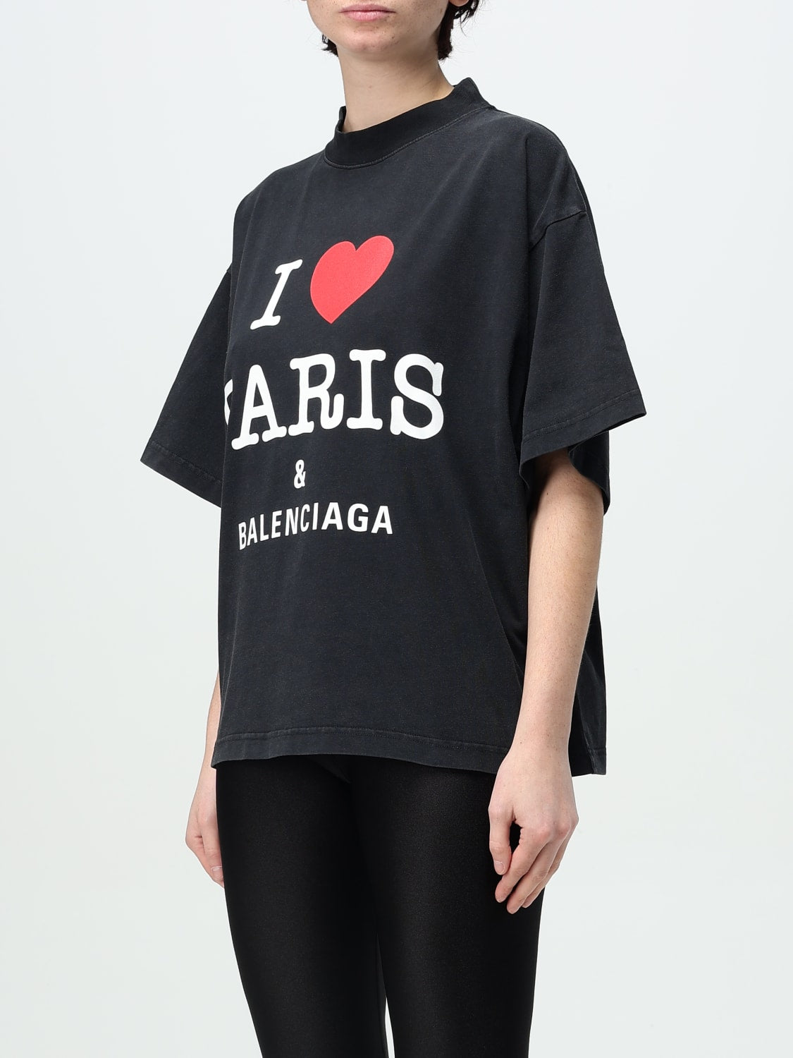 I LOVE PARIS BLACK CROP TOP T-SHIRT