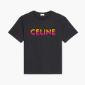Black T-shirt with Rainbow Print