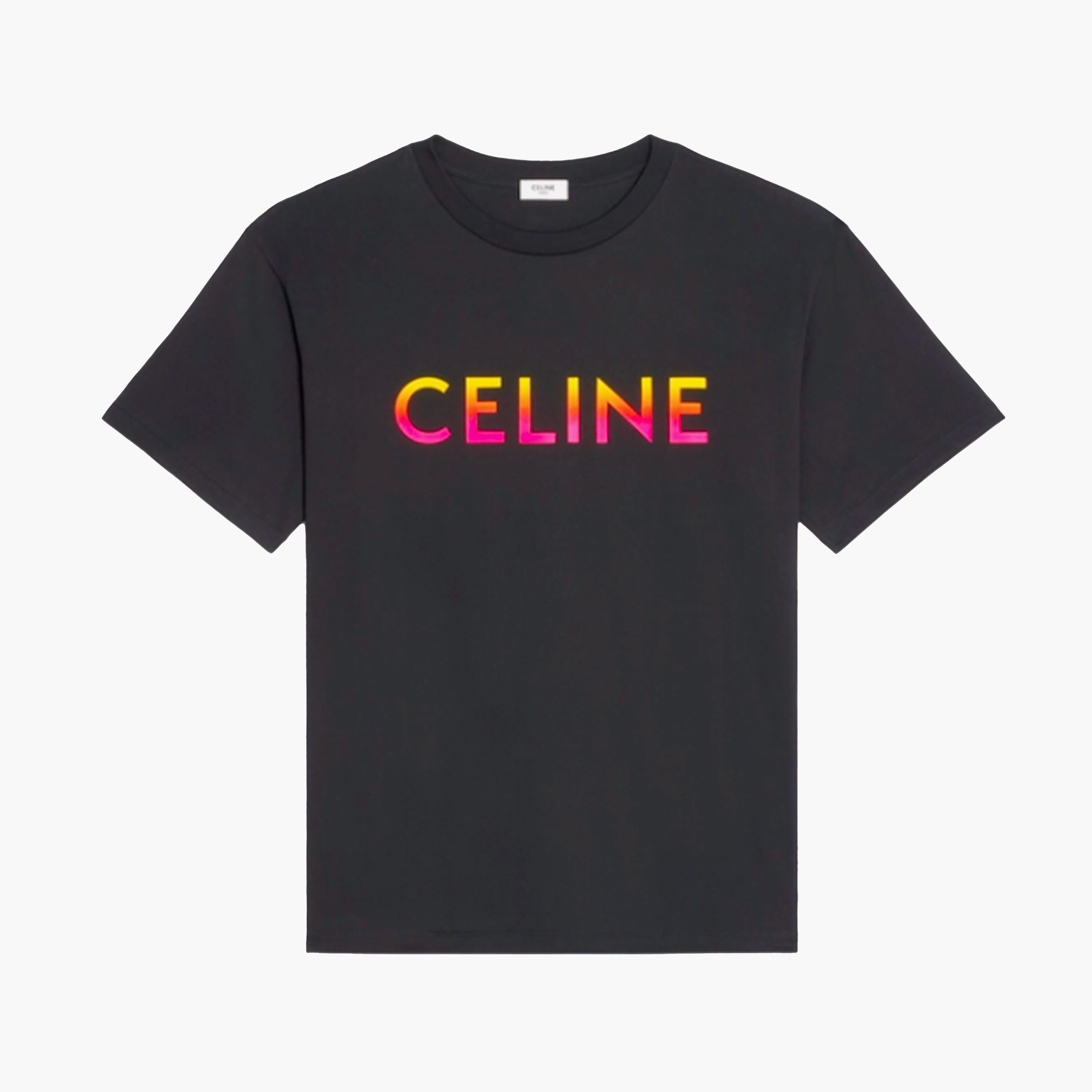 Black T-shirt with Rainbow Print