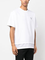 Logo Print Layered Detail White T-shirt
