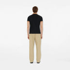 Cotton Piqué Black Polo shirt with Embroidery