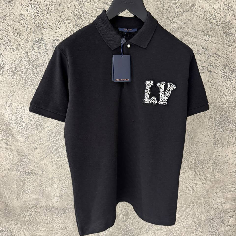LV Monogram Black Poloshirt