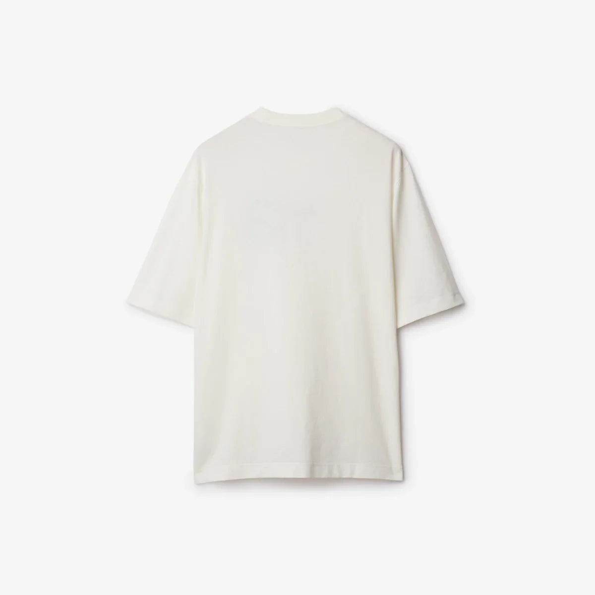 Rose Logo Embroidery White Cotton T-shirt