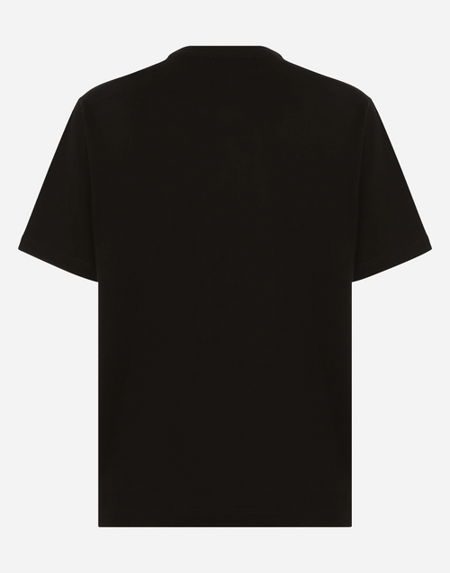 Black Cotton Interlocking Logo Print