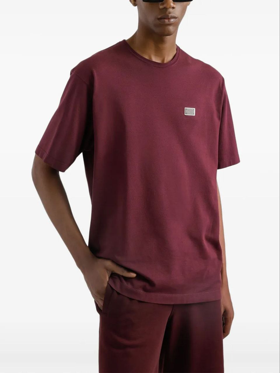 Bordeaux Cotton T-shirt with Tag