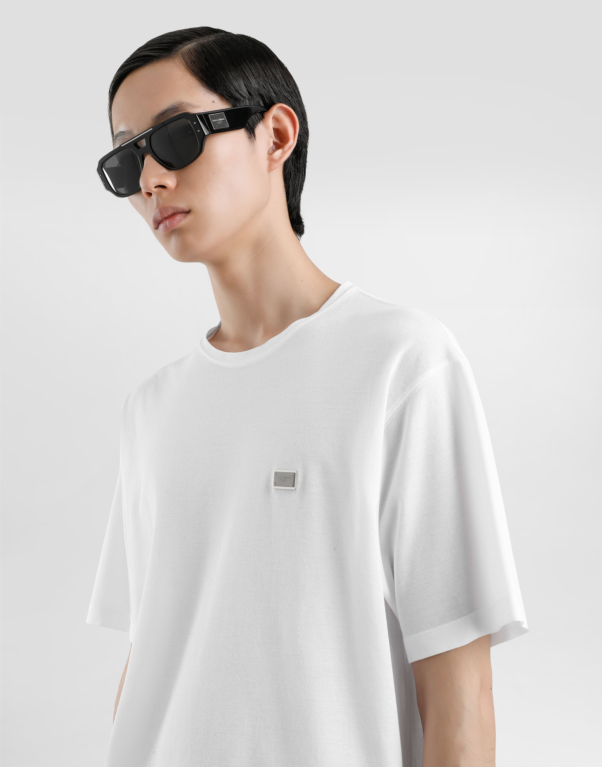 White Cotton T-shirt with Tag