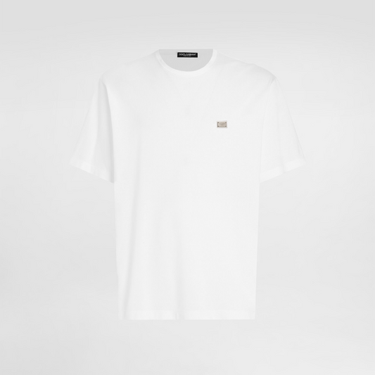 White Cotton T-shirt with Tag