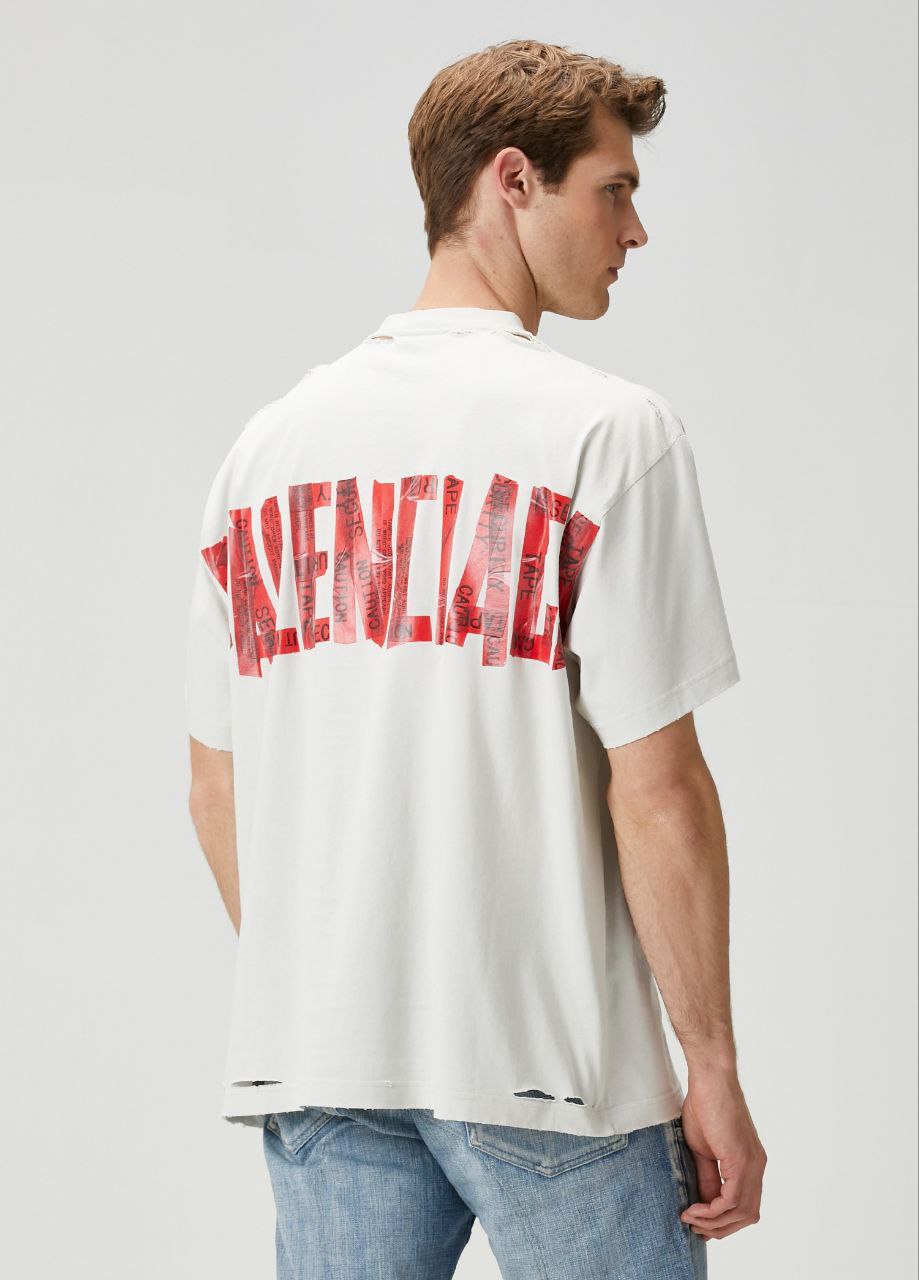 Security Tape White Oversize T-shirt