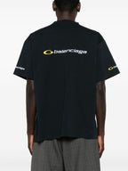 Oversize Logo Embroidered Black T-shirt