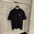 Black Cotton T-shirt with Logo Patch