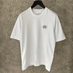 White Cotton T-shirt with Logo Patch
