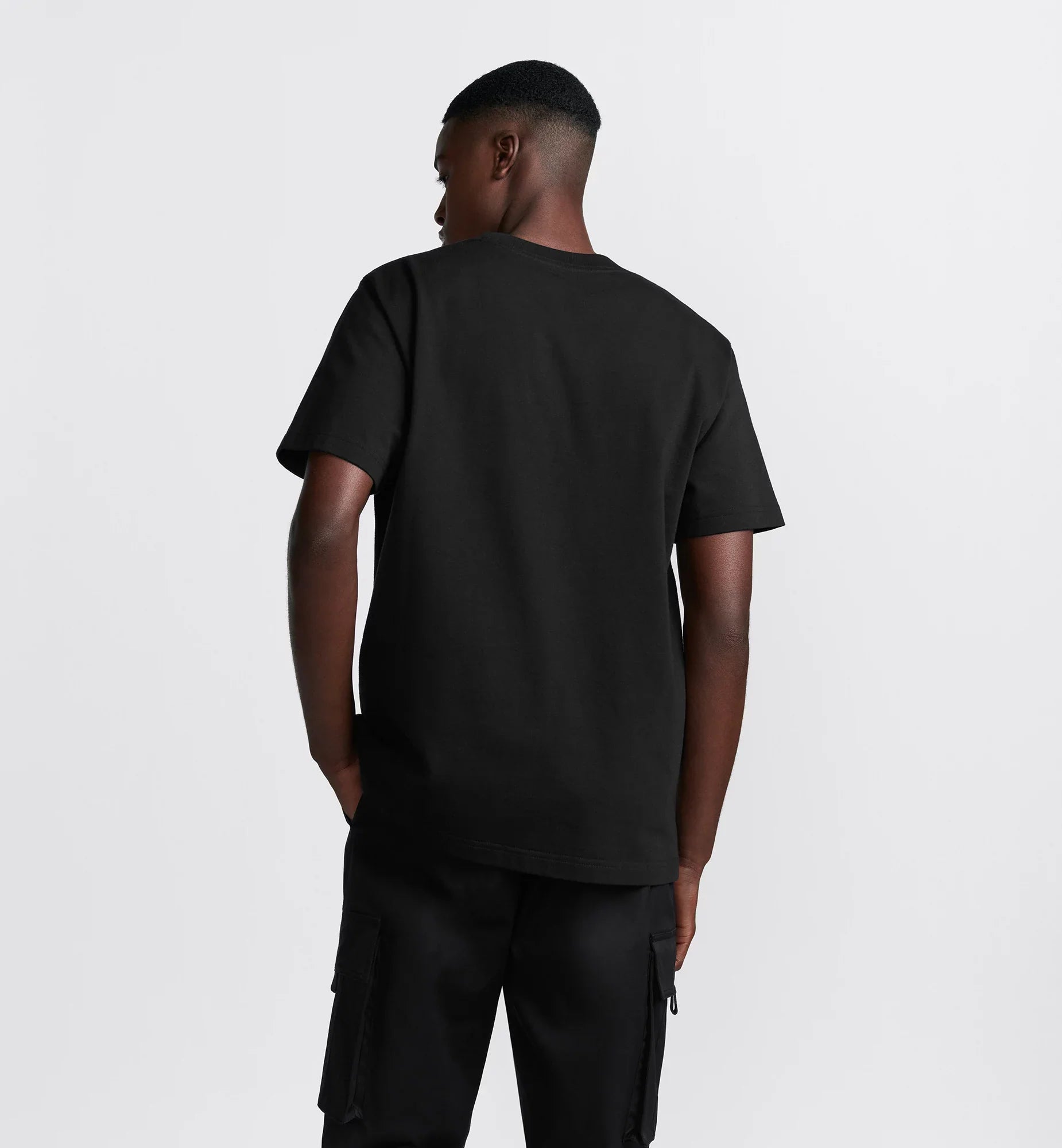 Couture Relaxed Fit Black T-shirt with Embroidery
