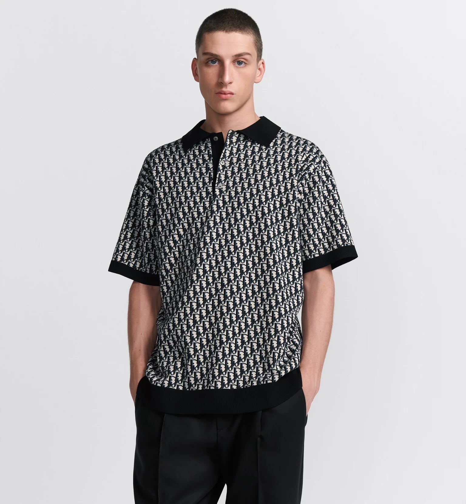 Oblique Black Polo Shirt