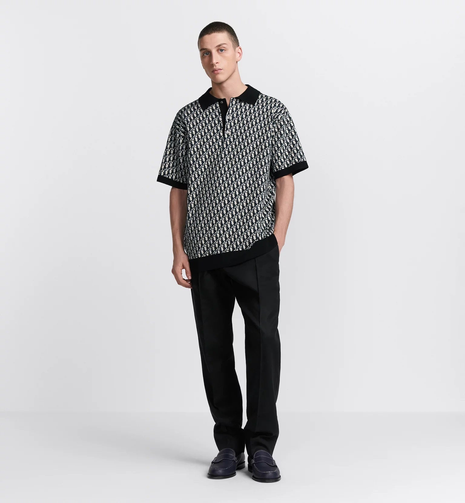 Oblique Black Polo Shirt