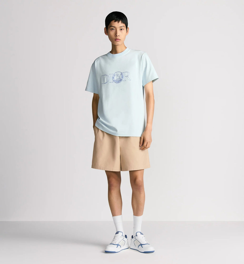 Hylton Nel Embroidered Blue T-shirt