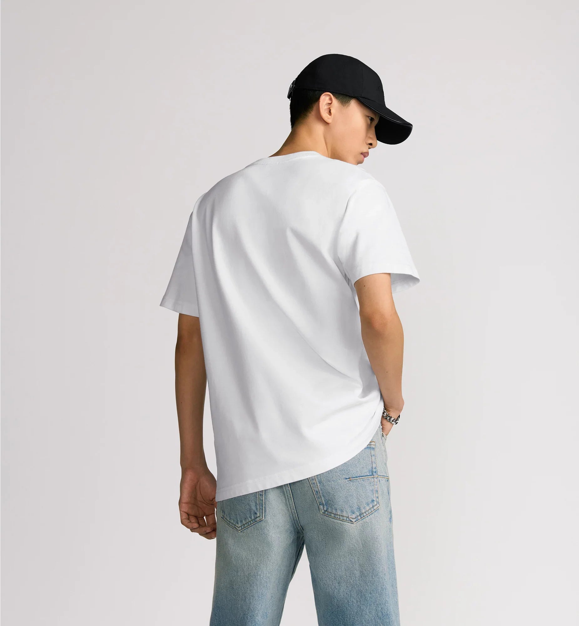 Couture Relaxed Fit White T-shirt with Embroidery