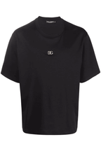 Black T-shirt with Metallic DG Logo in Gold