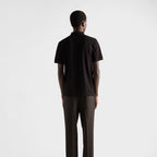 Black Cotton Pique Poloshirt