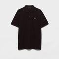 Black Cotton Pique Poloshirt