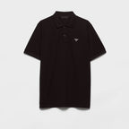 Black Cotton Pique Poloshirt