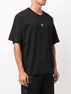 Black T-shirt with Metallic DG Logo in Gold