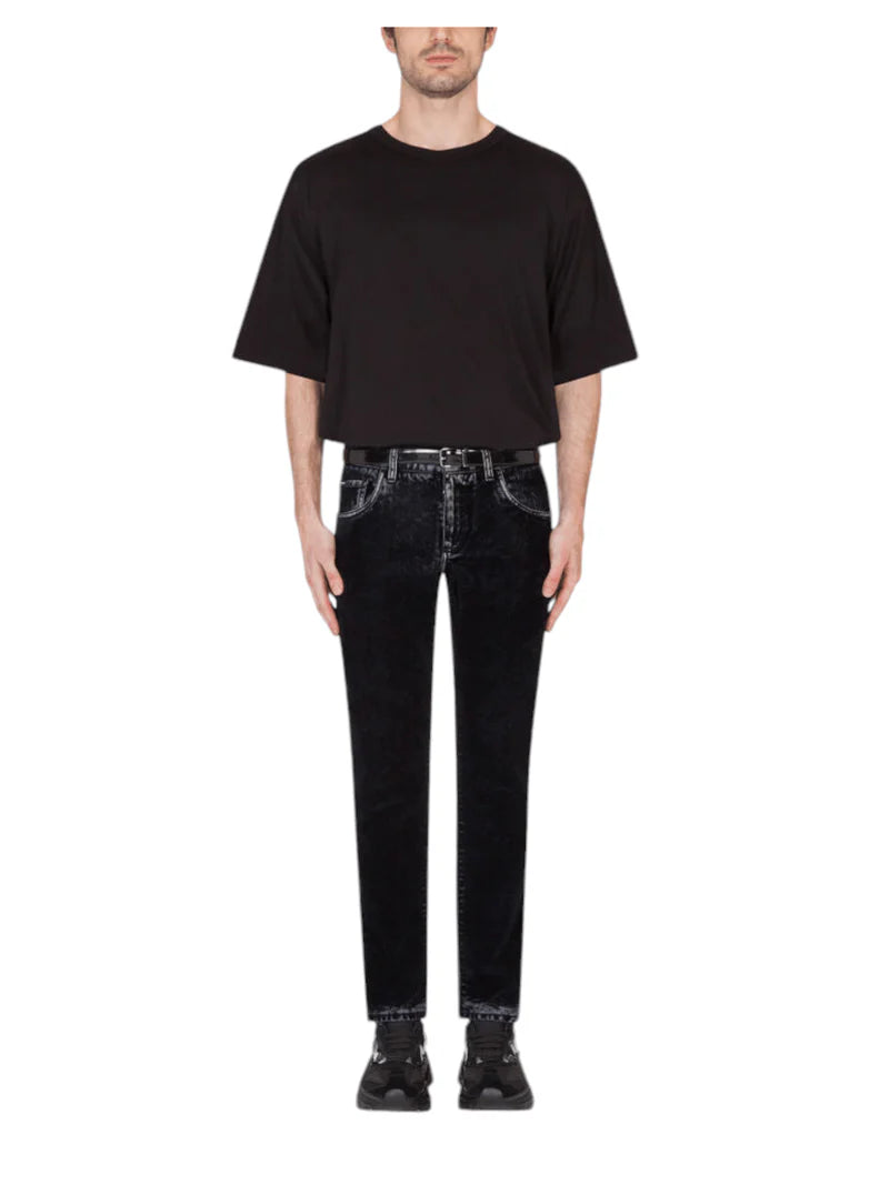 Embossed Crown Logo Black T-shirt