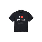 I LOVE PARIS BLACK CROP TOP T-SHIRT