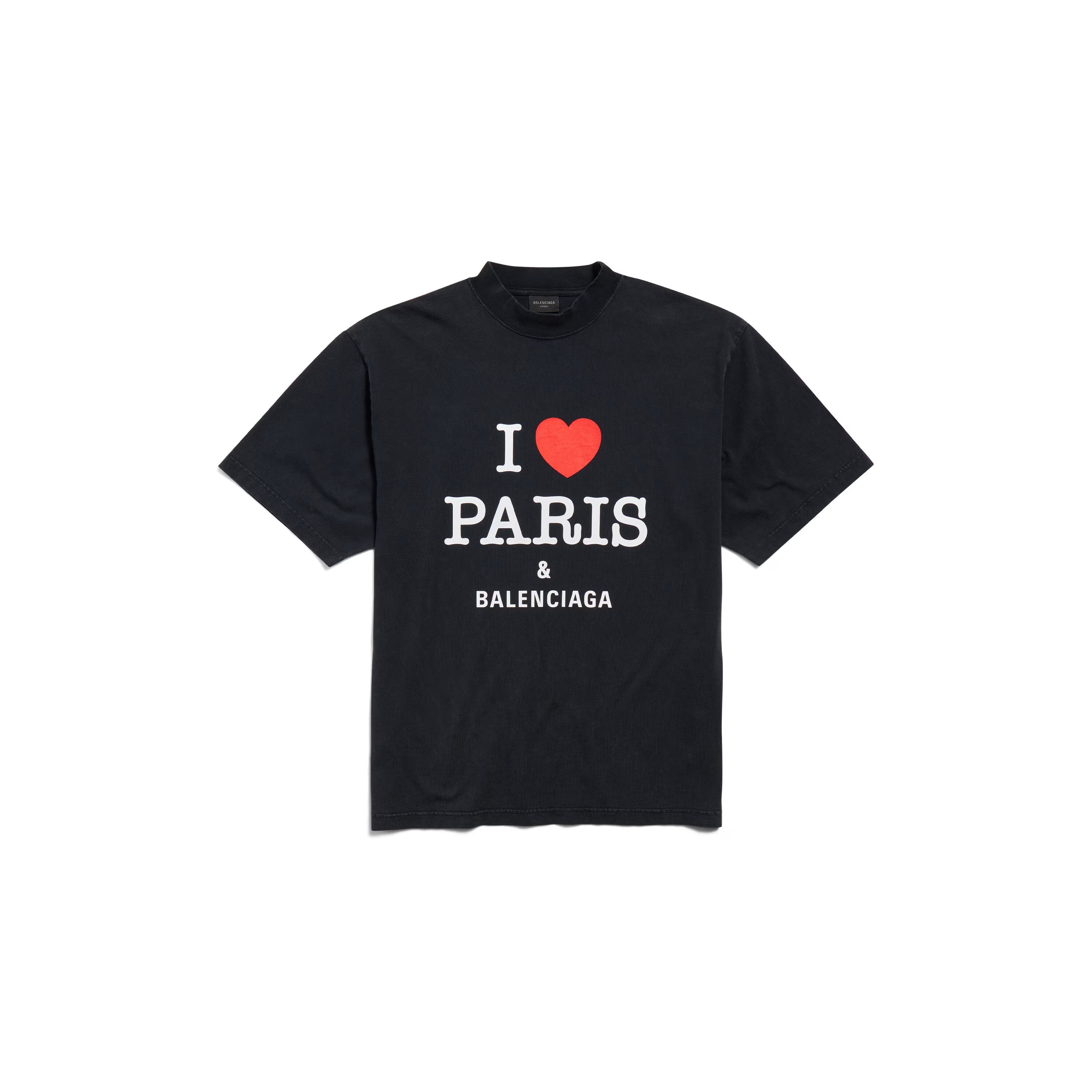 I LOVE PARIS BLACK CROP TOP T-SHIRT