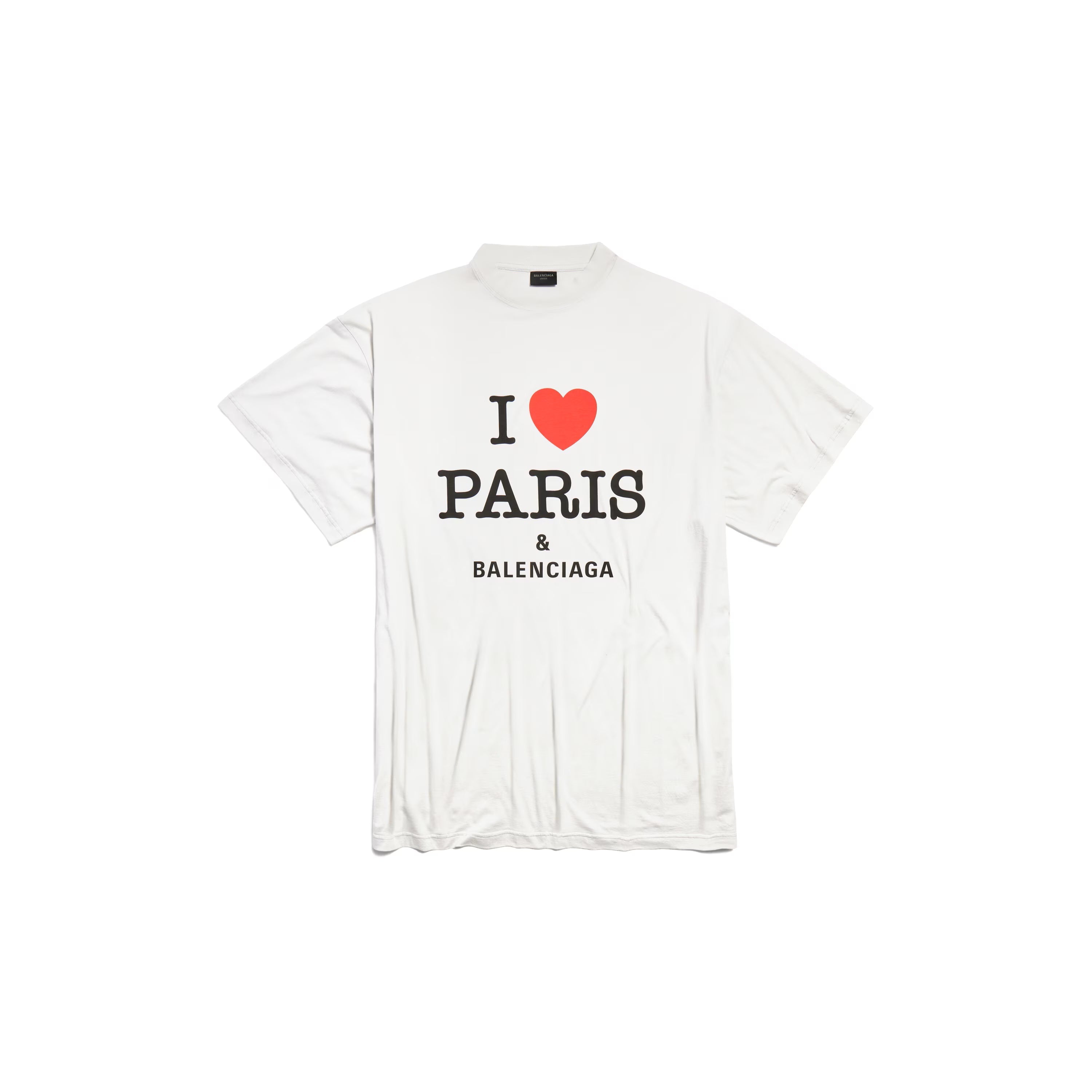 I LOVE PARIS WHITE OVERSIZED T-SHIRT