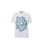 Embroidered Cotton Pique White Polo Shirt