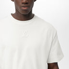 White T-shirt with Embossed Logo