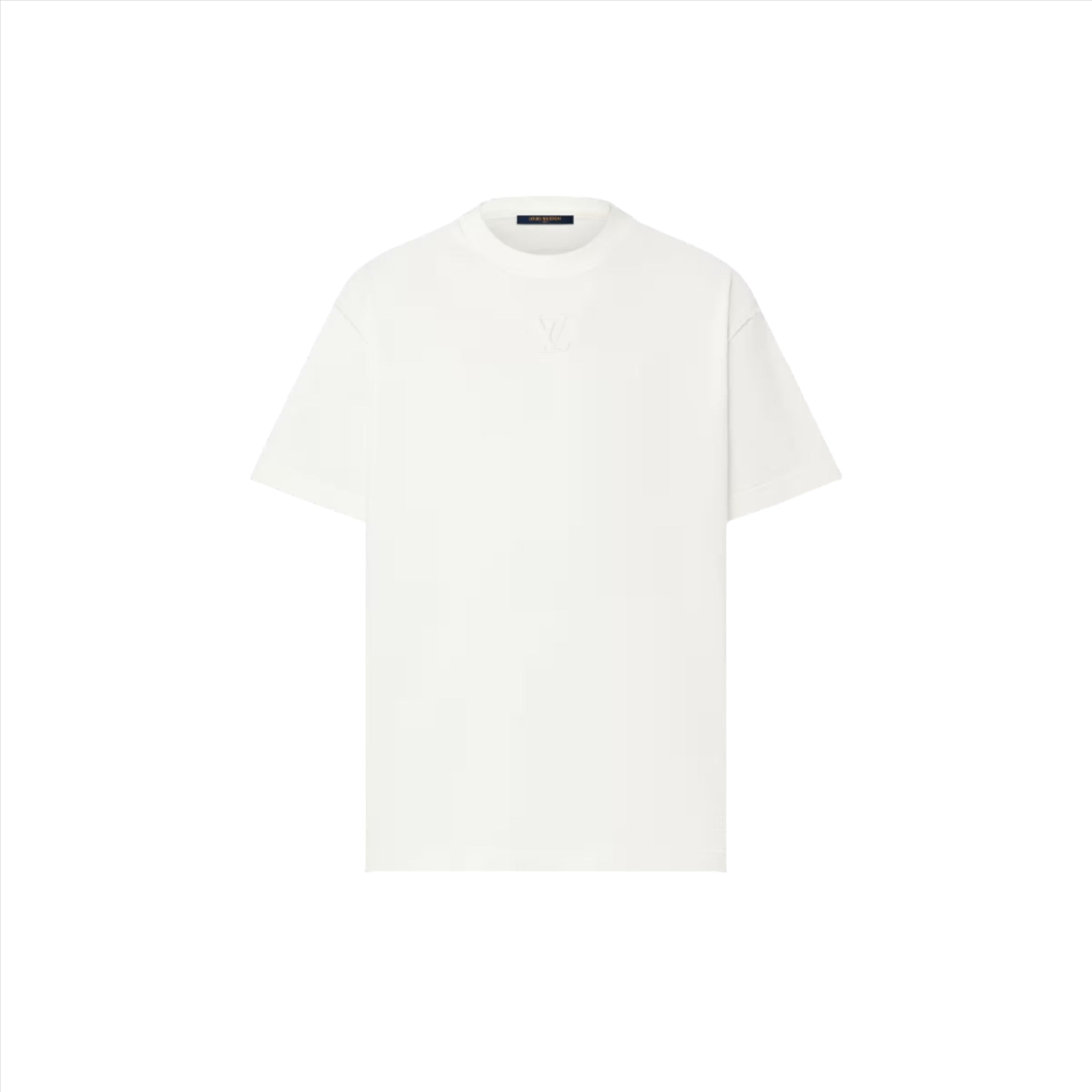 White T-shirt with Embossed Logo