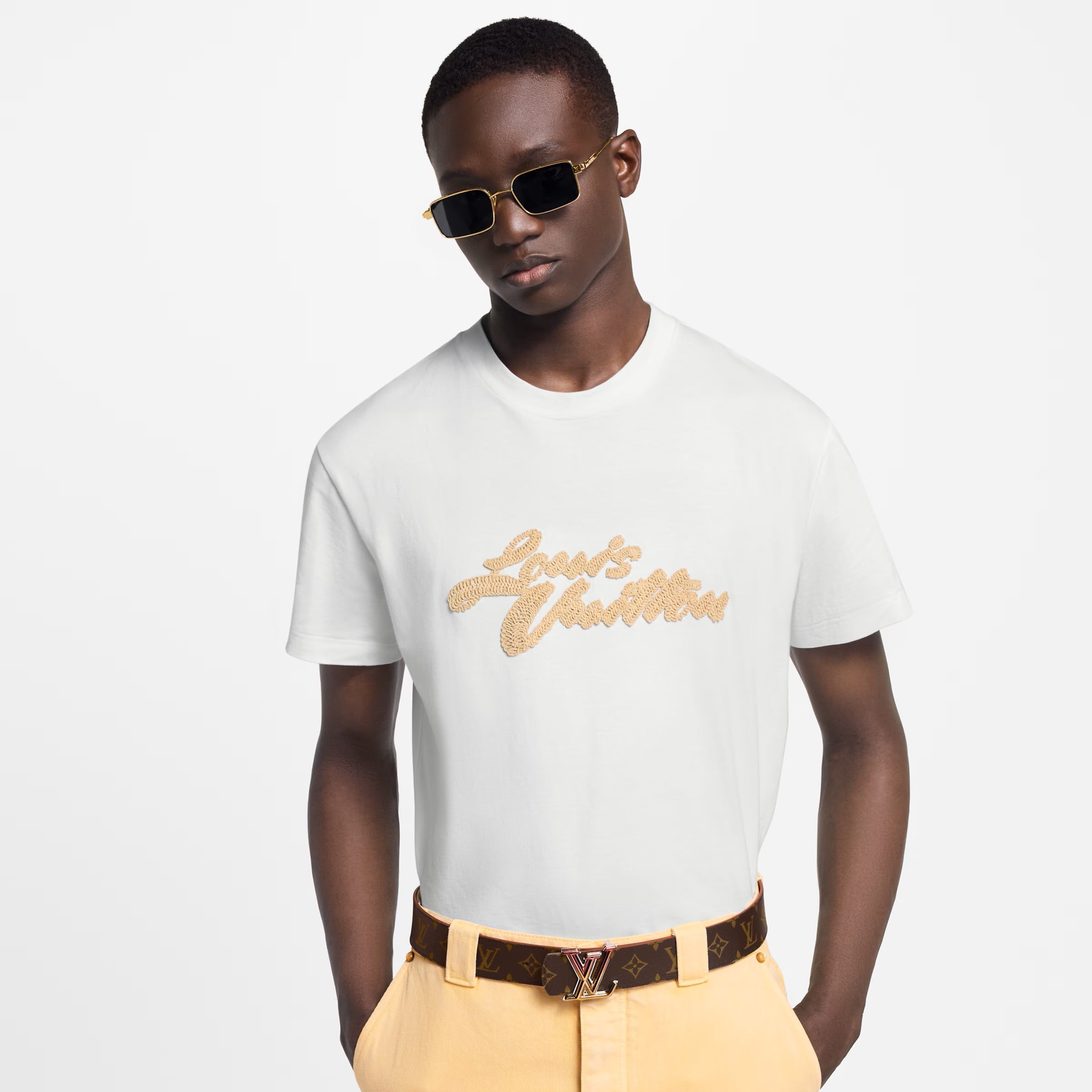 White Embroidered Signature T-shirt