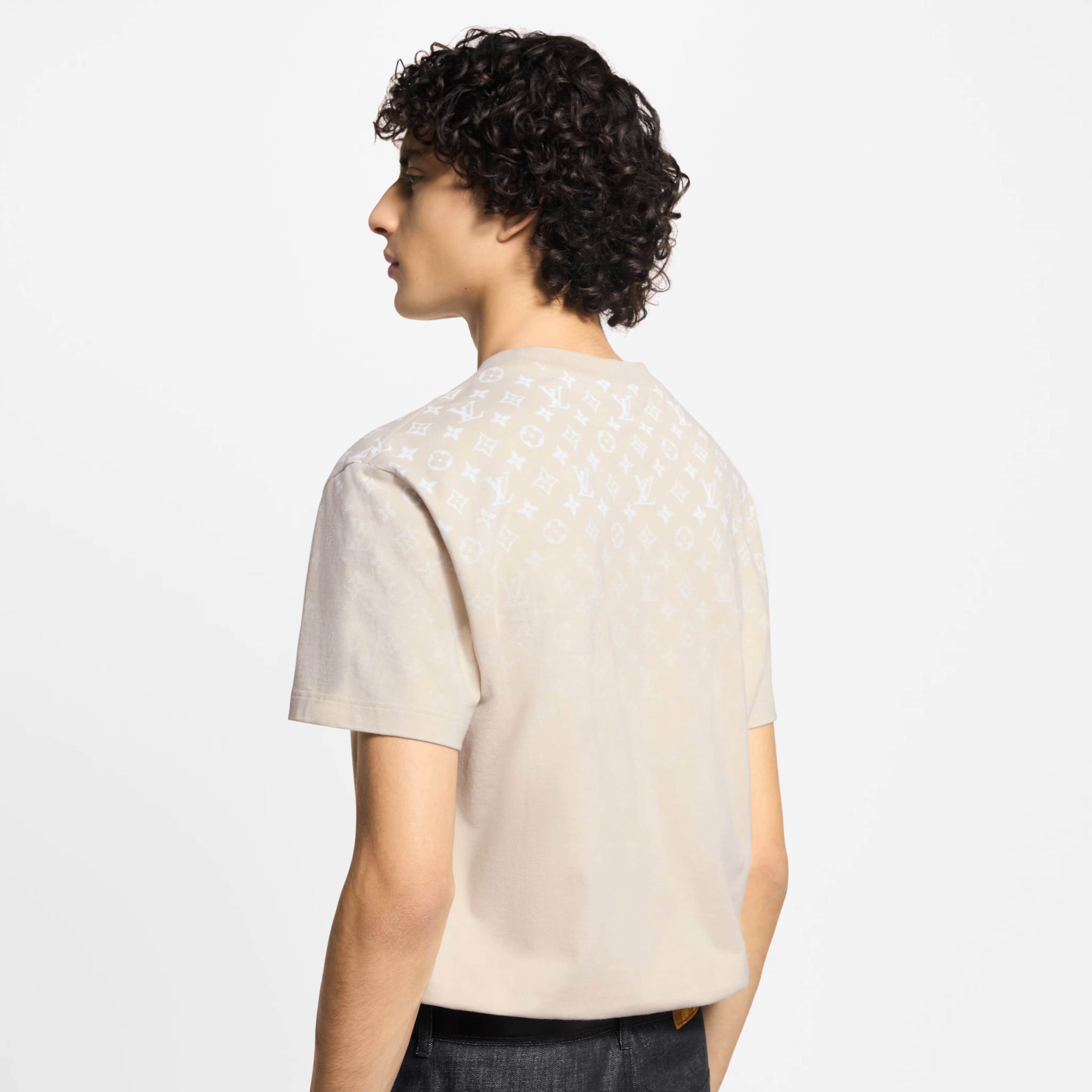 LV Icons Gradient Light Beige Cotton T-shirt