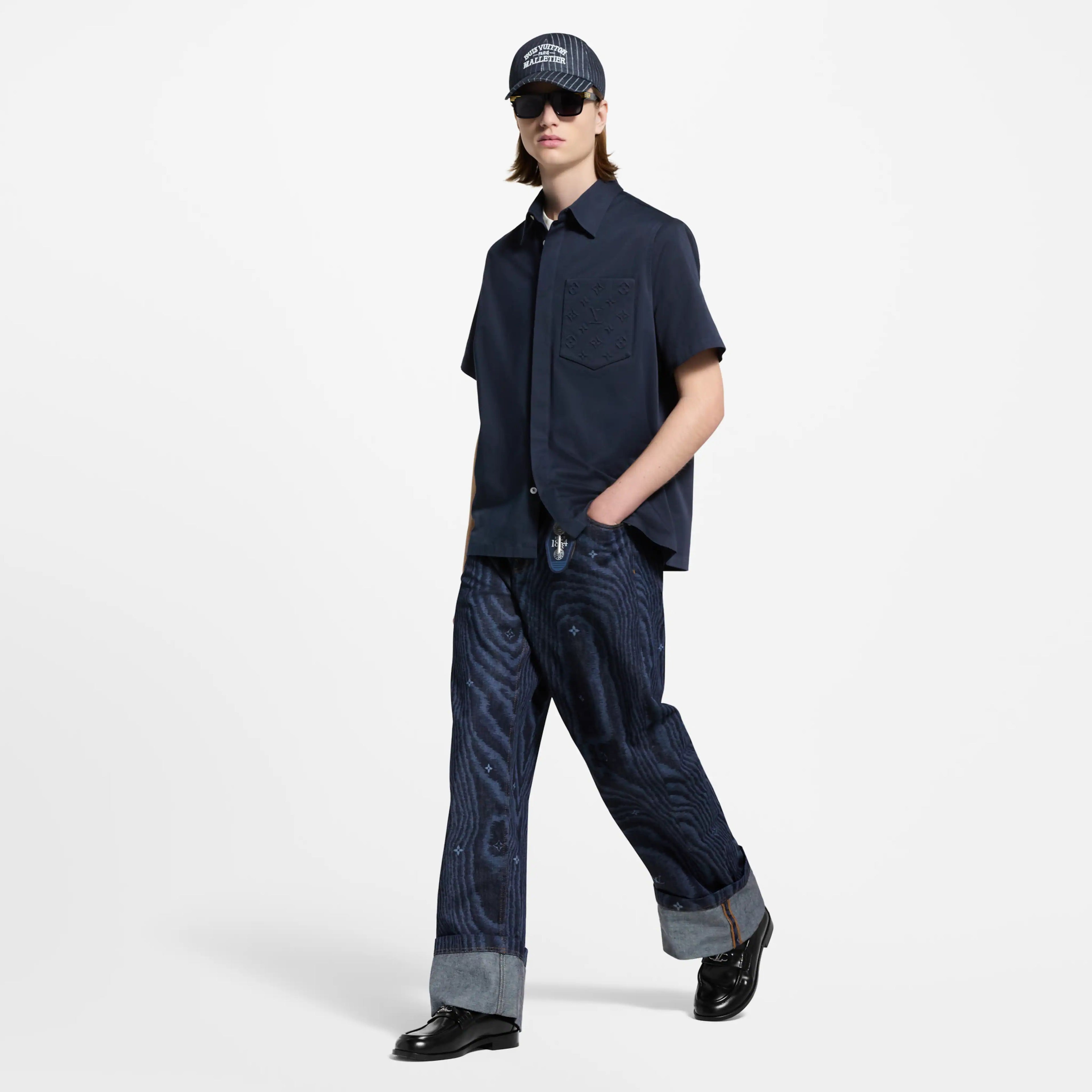 Monogram Pocket Blue Shirt