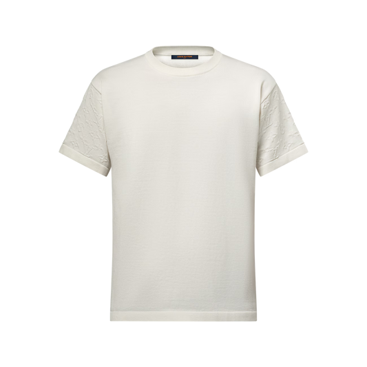 Monogram Short-Sleeved Crewneck White T-shirt - Exclusive Wear